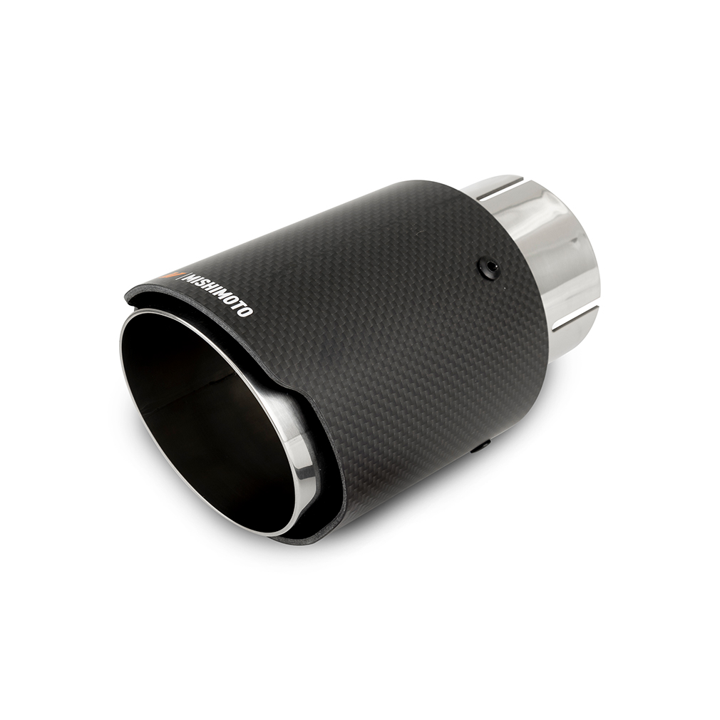 Mishimoto — Mishimoto Carbon Fiber Muffler Tip 3in Inlet 4in Outlet Polished
Exhaust Tip - view 6